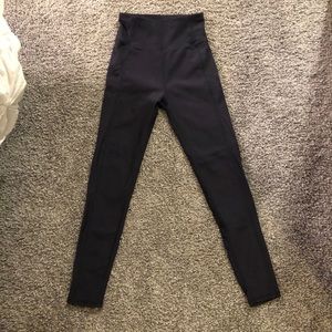 Ribbed navy active leggings